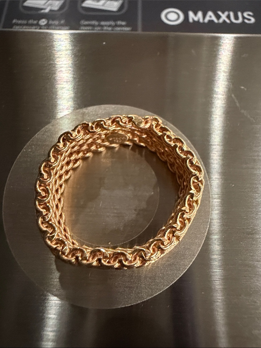 Tiffany & Co 18k rose gold Somerset mesh ring size 7 excellent condition